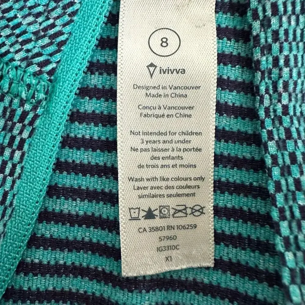 Ivivva by Lululemon Teal 1/4 zip Popover size 8